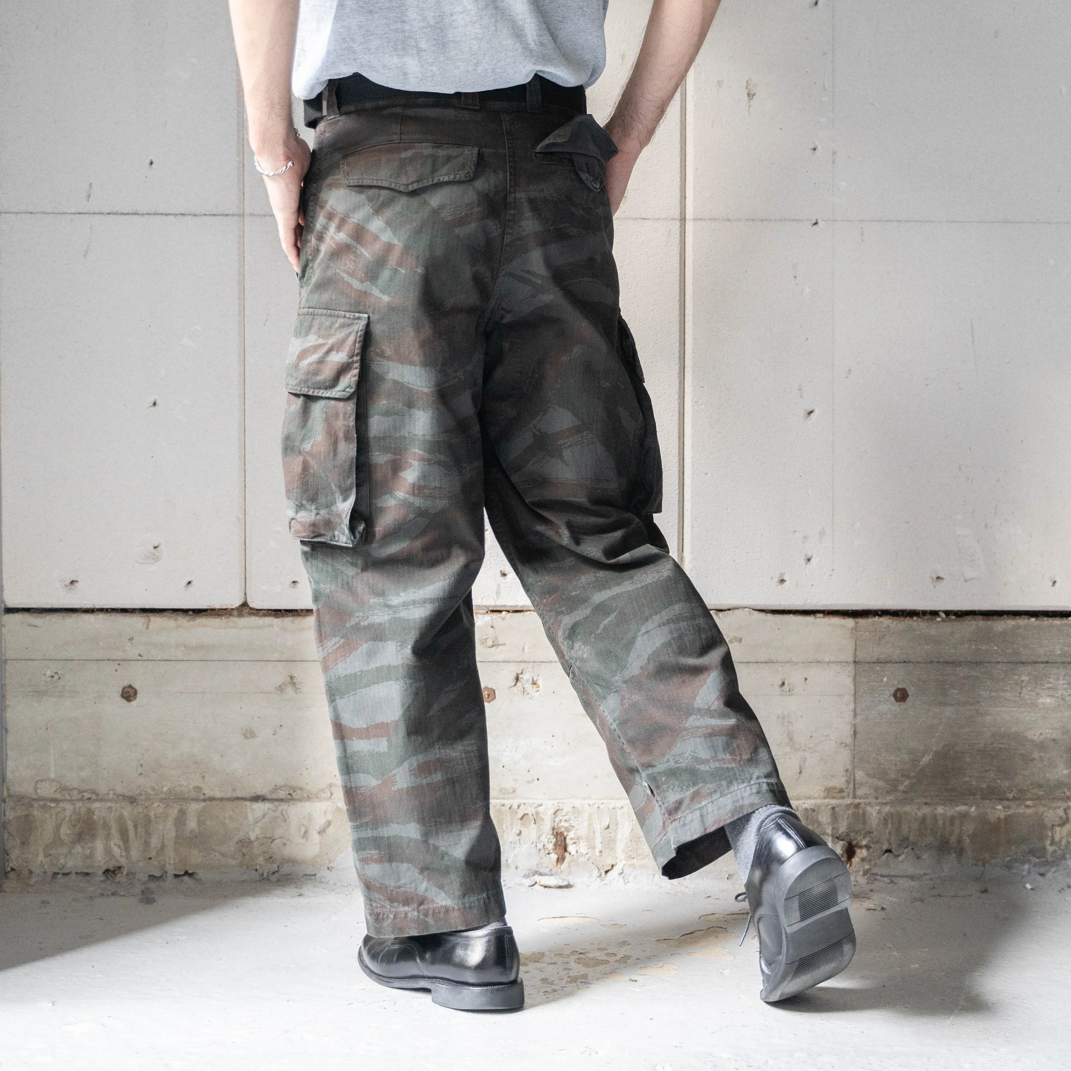 1950-60s French military M47 lizard camo pants 'dead stock' -sumikuro dyed-