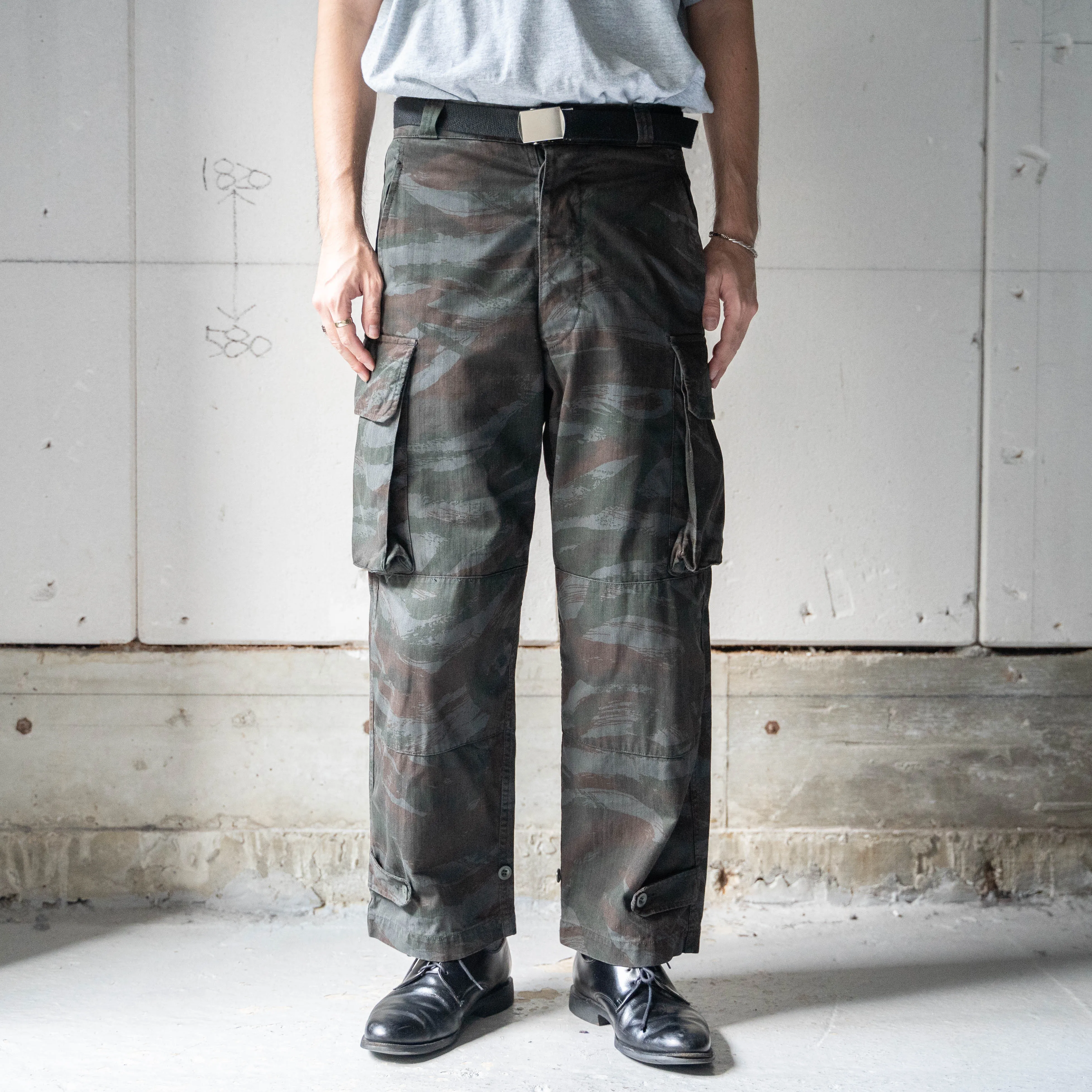 1950-60s French military M47 lizard camo pants 'dead stock' -sumikuro dyed-