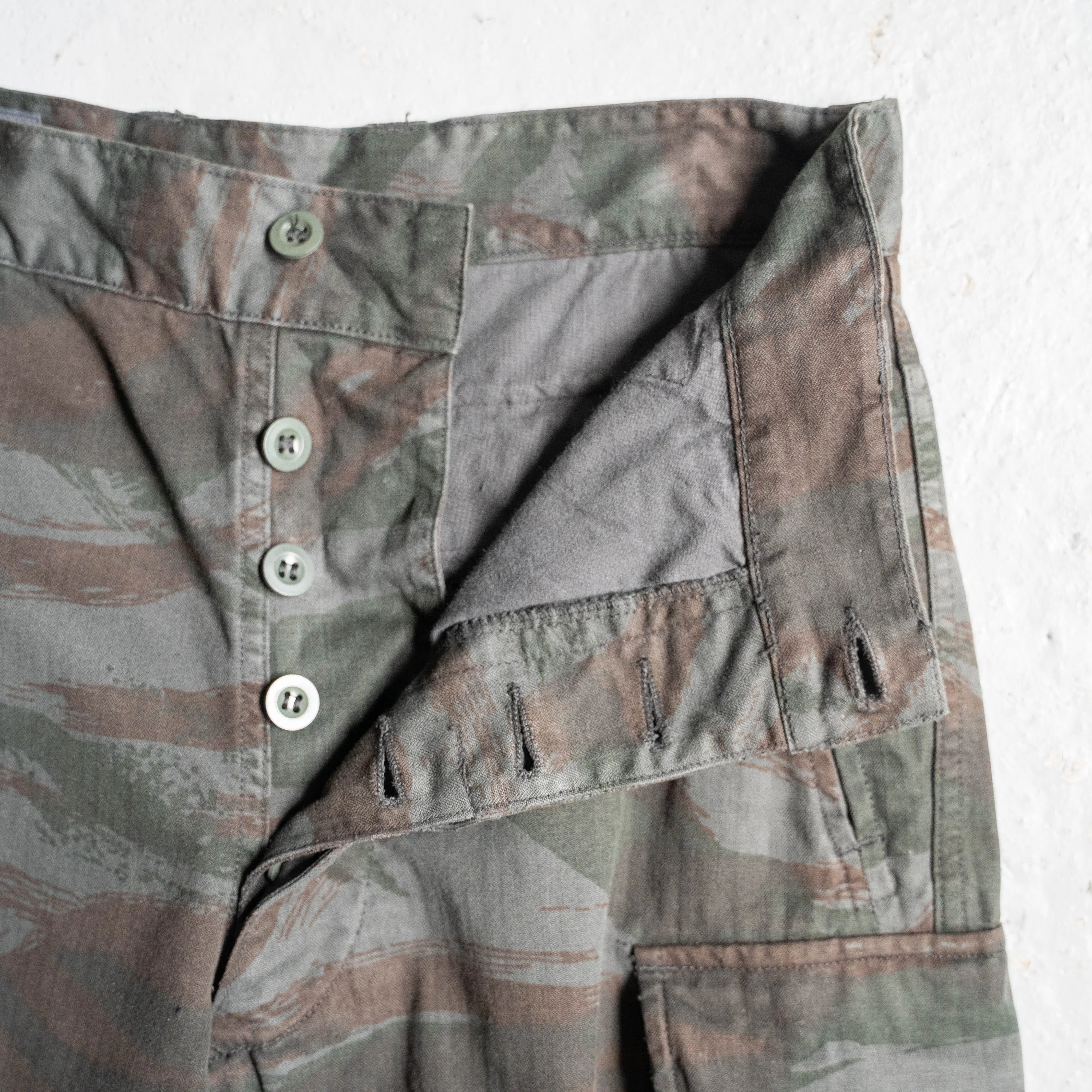 1950-60s French military M47 lizard camo pants 'dead stock' -sumikuro dyed-