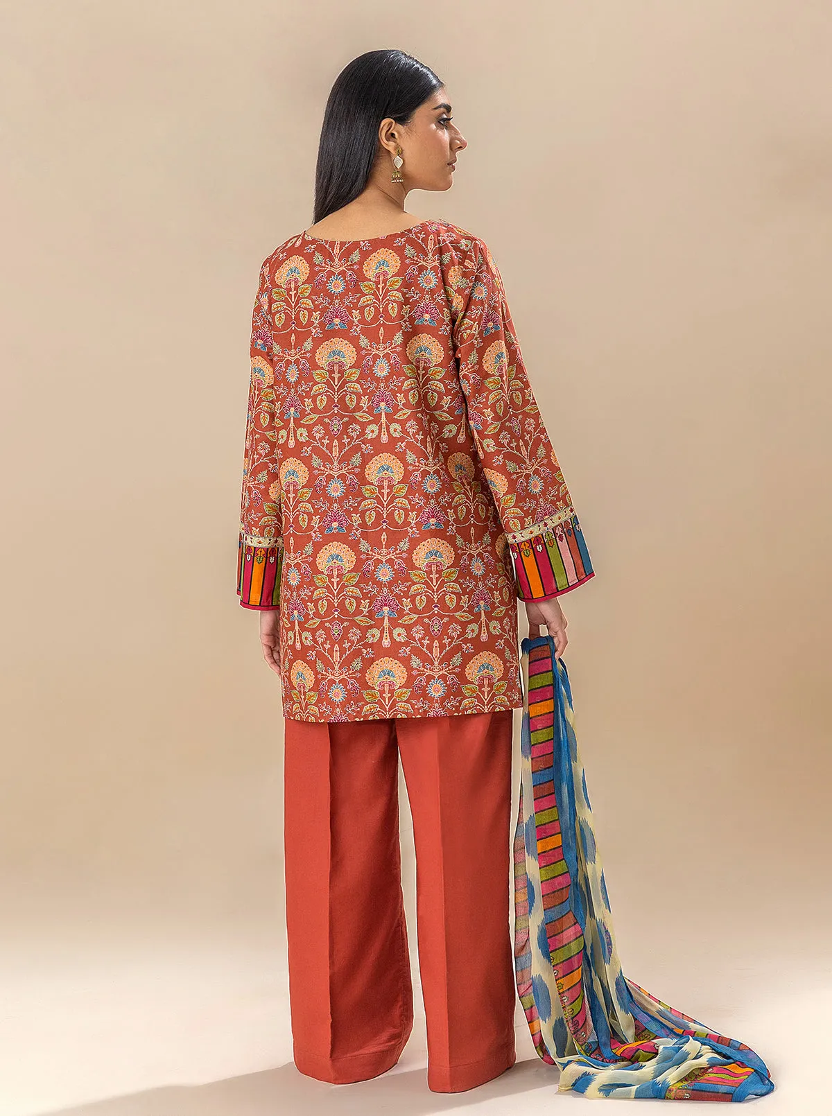 3 PIECE PRINTED LAWN SUIT-AUBURN SKY