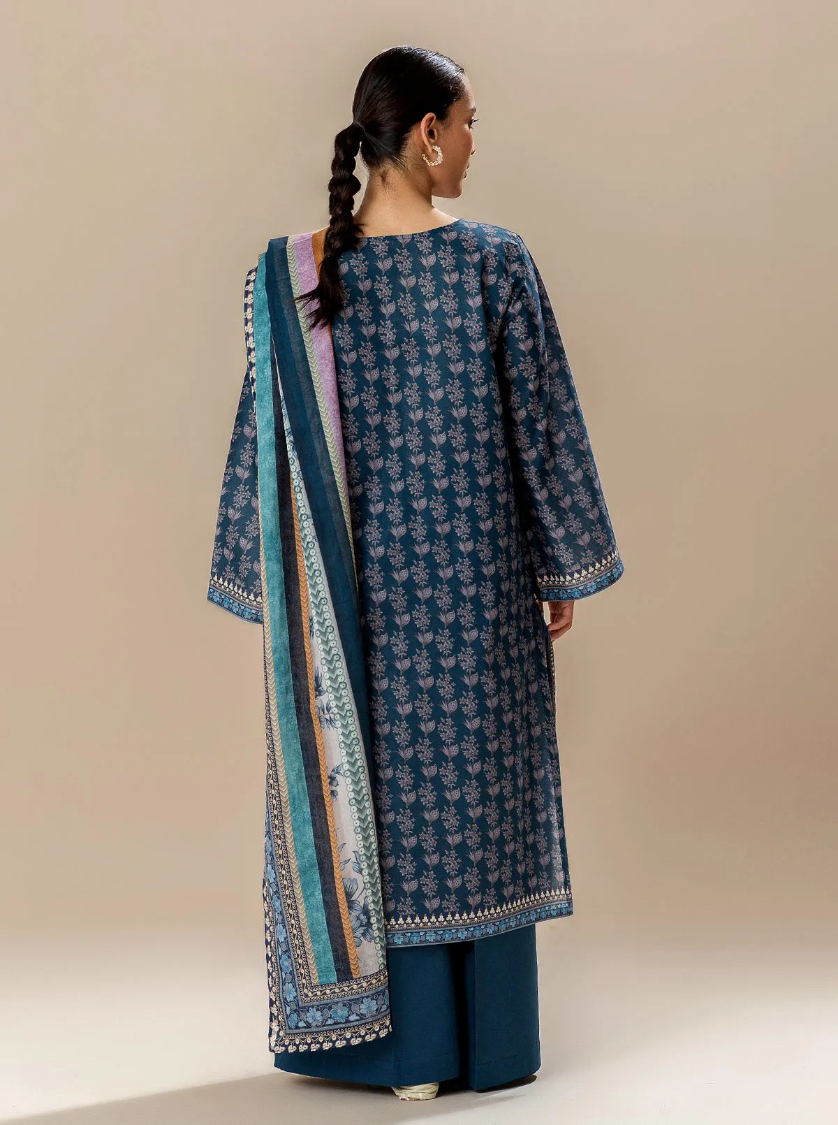 3 PIECE PRINTED LAWN SUIT-MIDNIGHT TRADITION