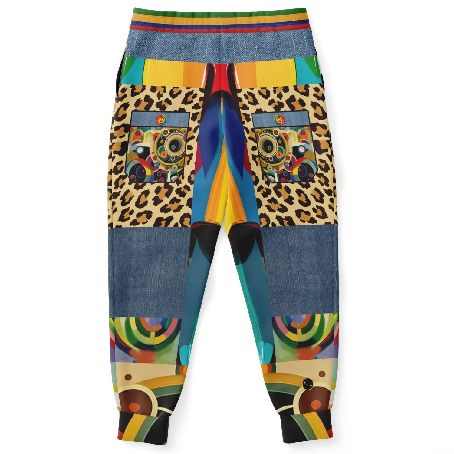 Afro-Queen Solace Denim Rainbow Eco-Poly Unisex Joggers