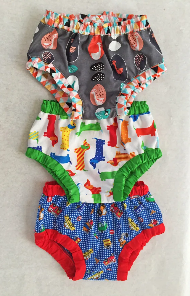 Baby & toddler diaper cover/ over pants pdf sewing pattern, 3  months - 4 years, boys & girls.