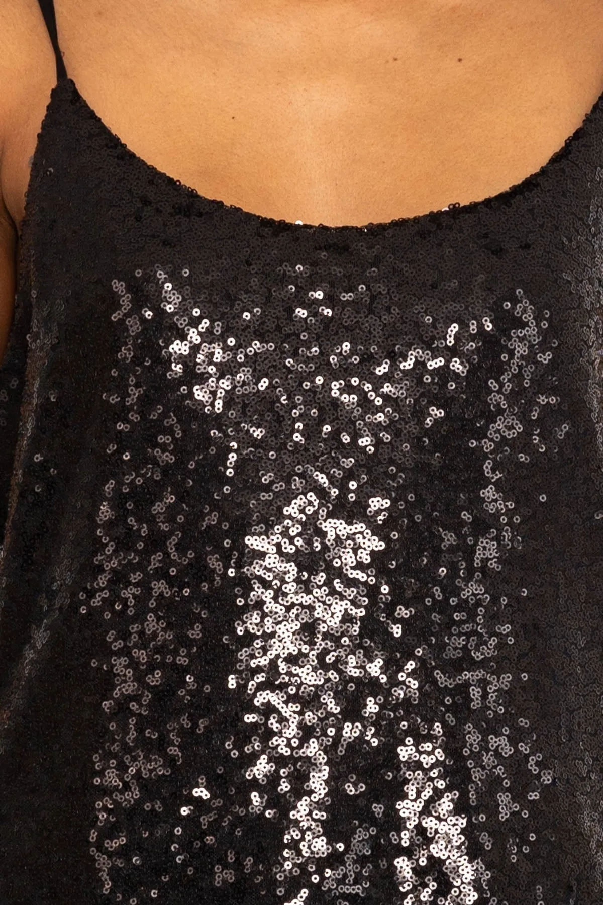 Black Sequin Cami Top