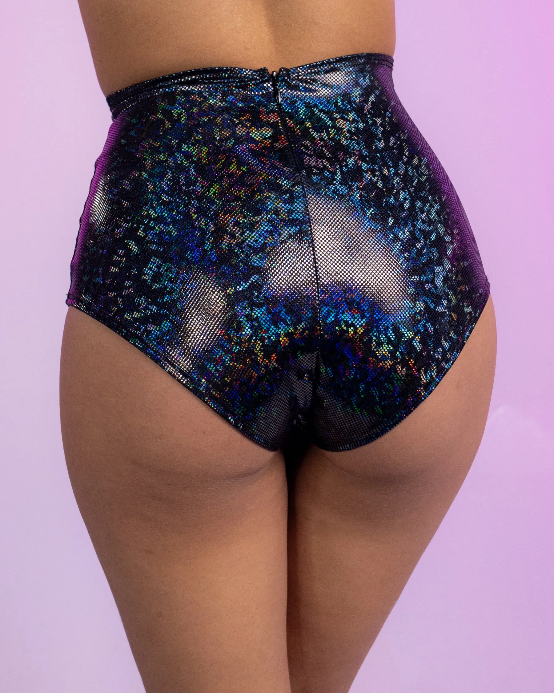 Black Shatter High Waist Bottoms