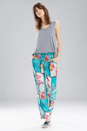 Blissful Blooms Kangaroo Pants Turqoise/Ivory