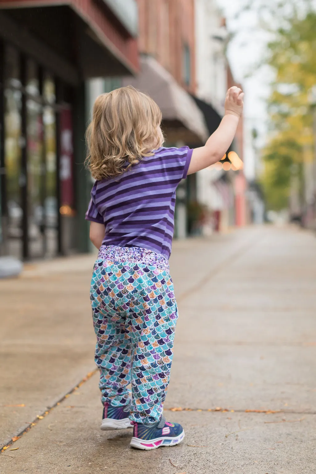 Boy and girl harem pants PDF sewing pattern for babies and toddlers, PANDA PANTS sizes 3  months to 6 years