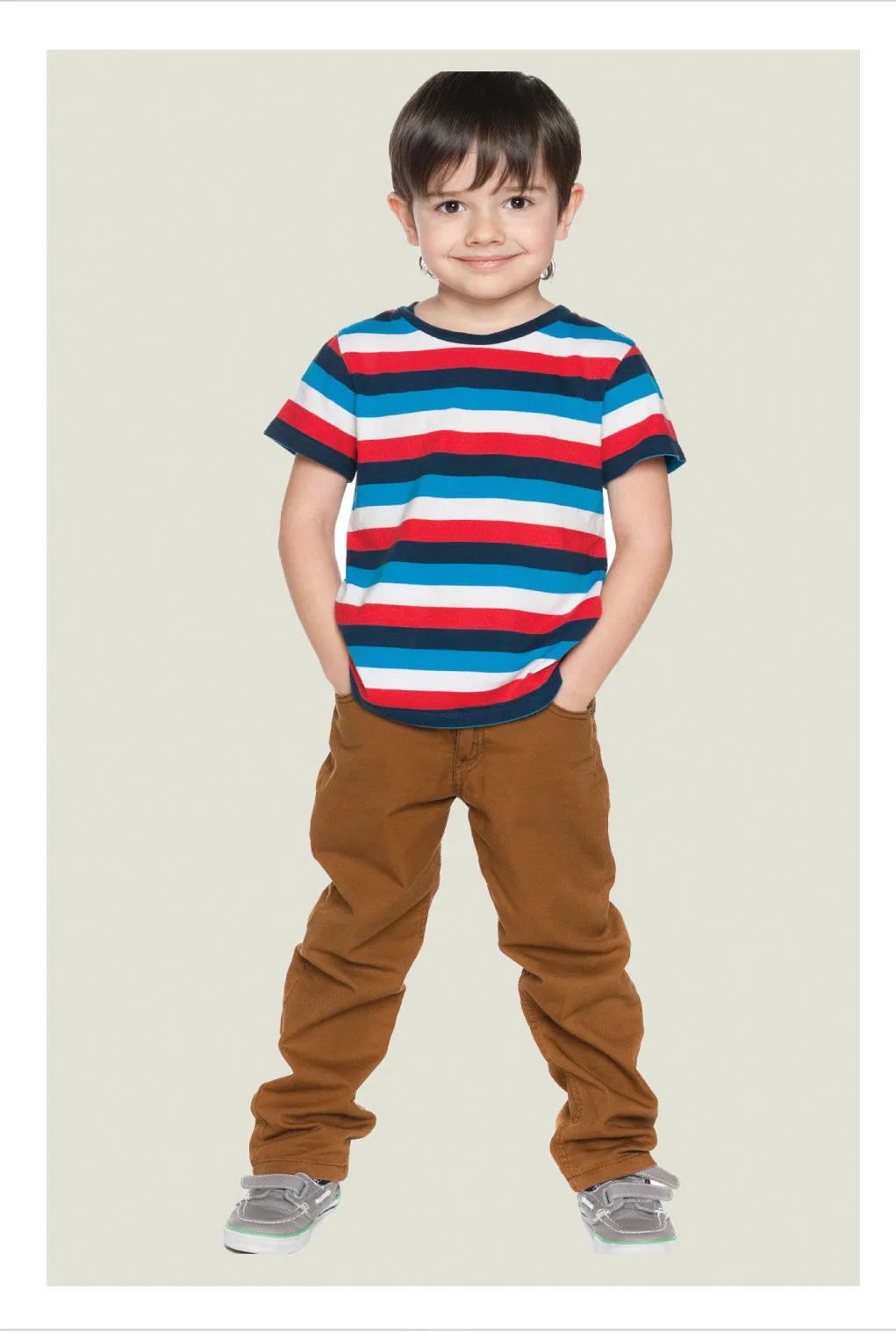 Casual trouser sewing pattern for boys & girls Slim Fit Pants & Shorts sizes 2-12 years.