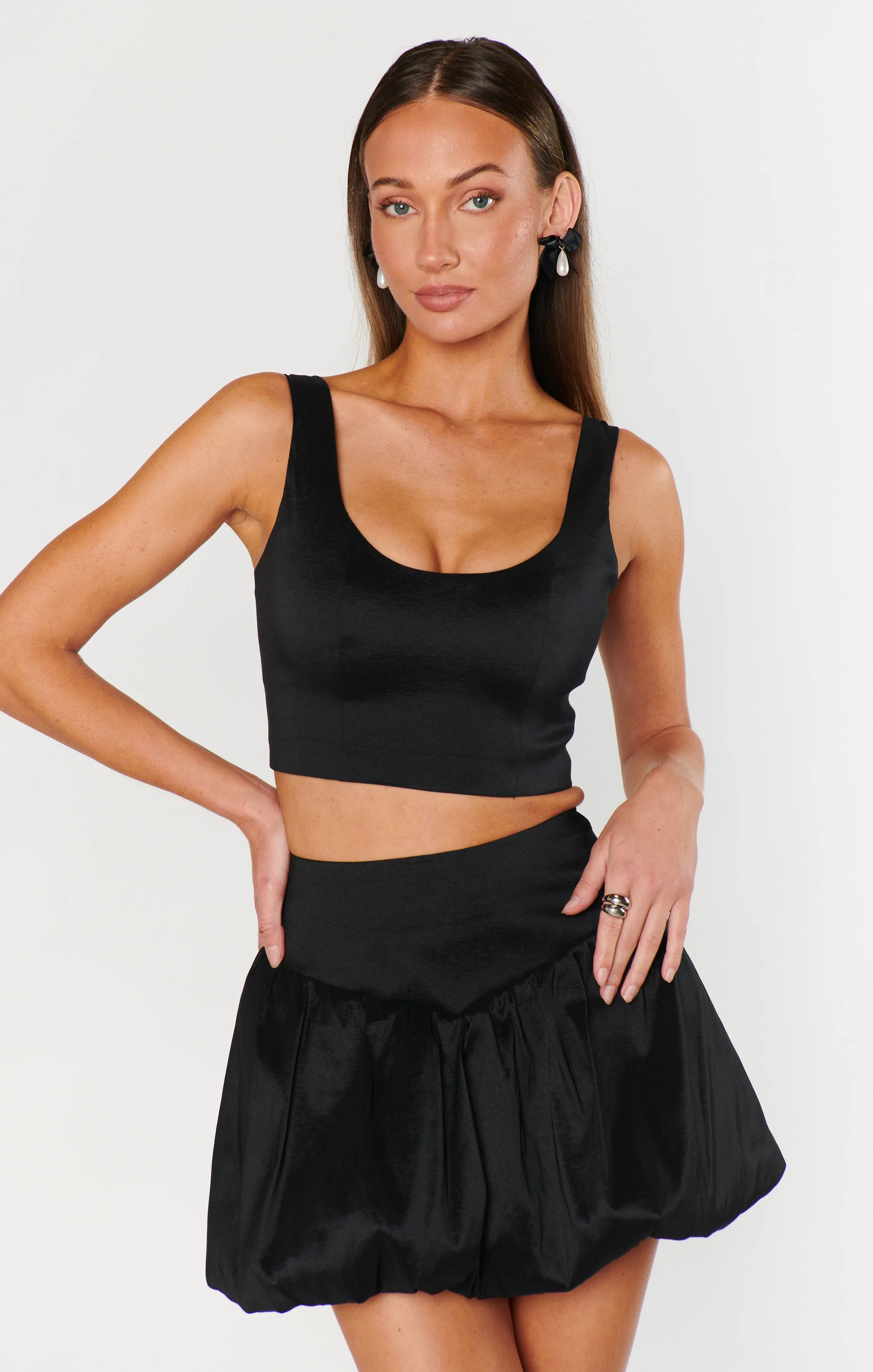 Celeste Skort ~ Black Taffeta