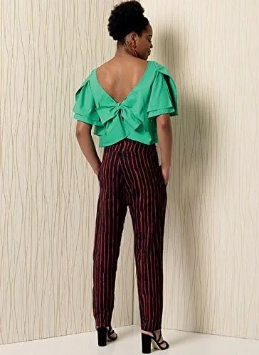 CLEARANCE • VOGUE PATTERN MISSES' LAYERED BACK-TIE TOP AND ASYMMETRICAL-ZIP PANTS 1507