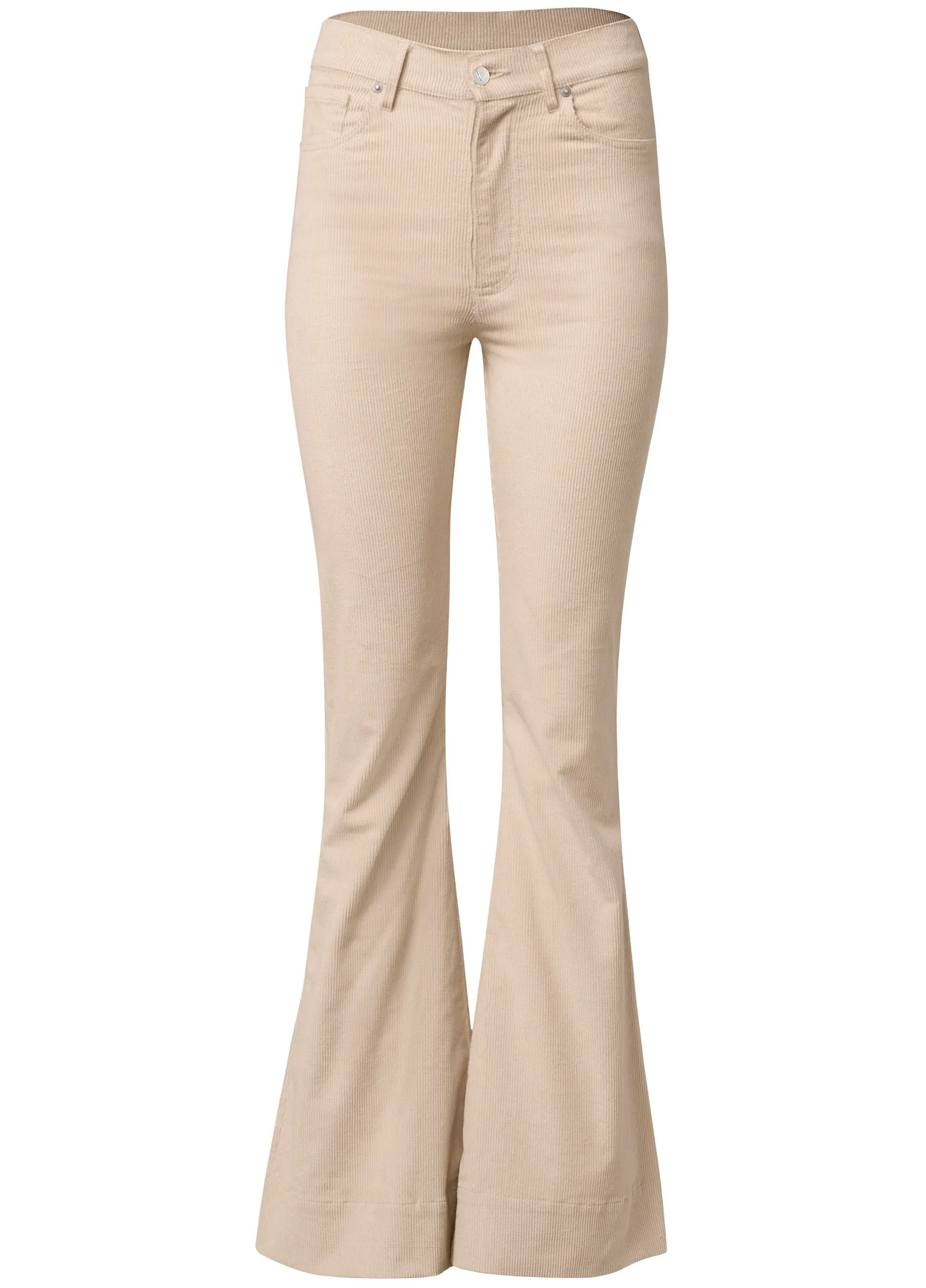 Corduroy Flared Pants - Cream