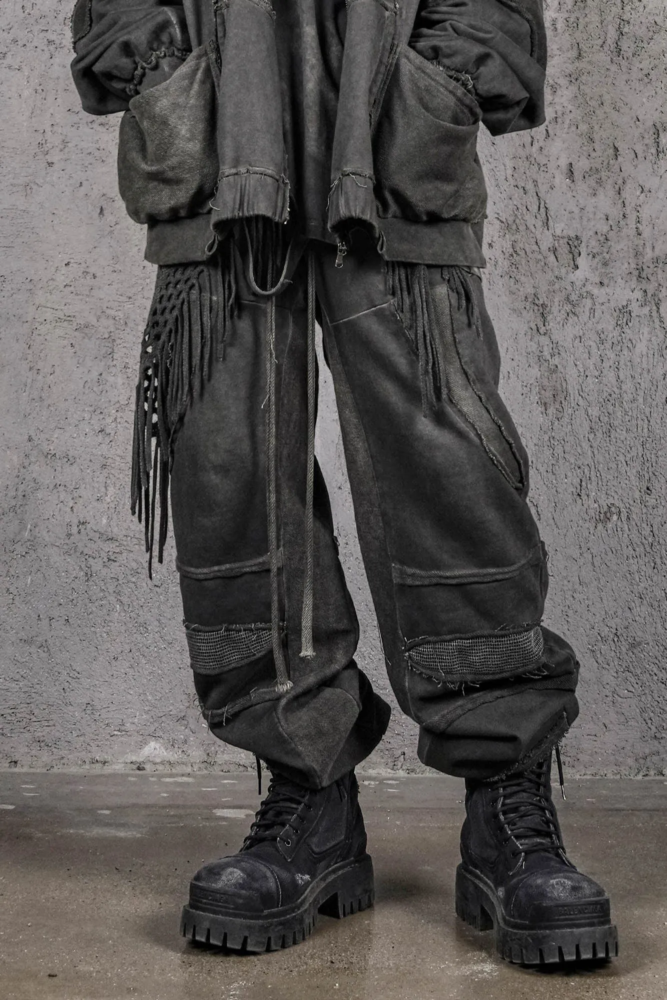 Dark Distressed Tactical Pants