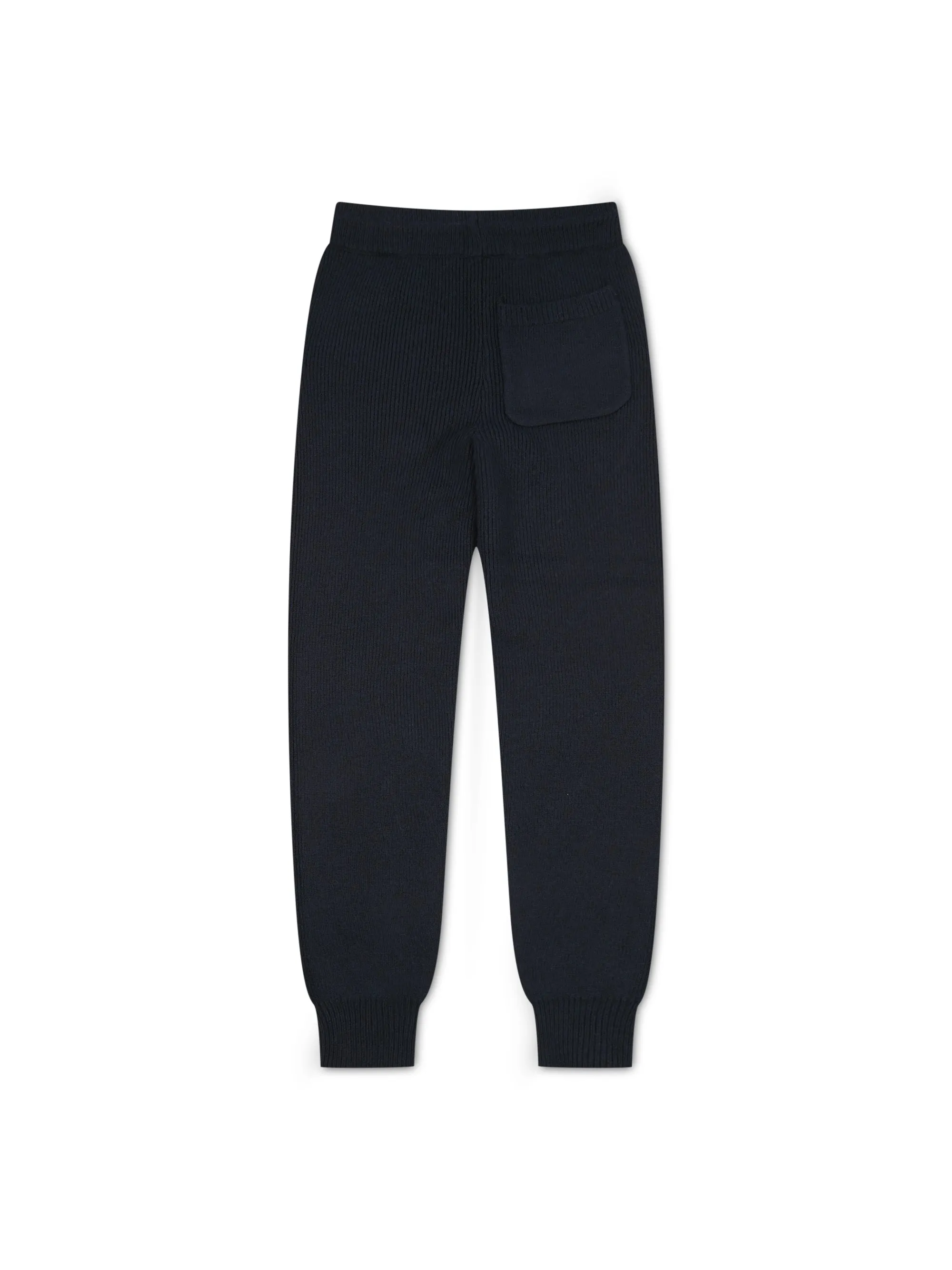 'DELPHINE' CUFF DETAIL KNITTED JOGGERS NAVY