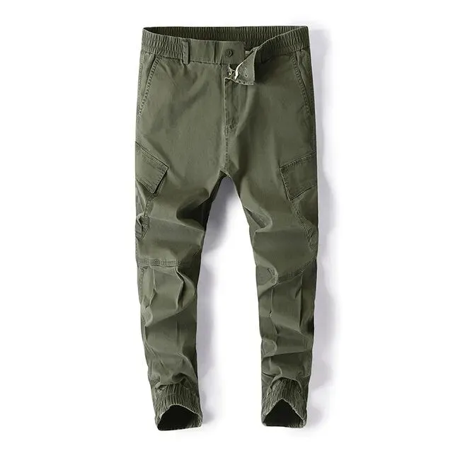 Elastic Waist Solid Jogger Pants