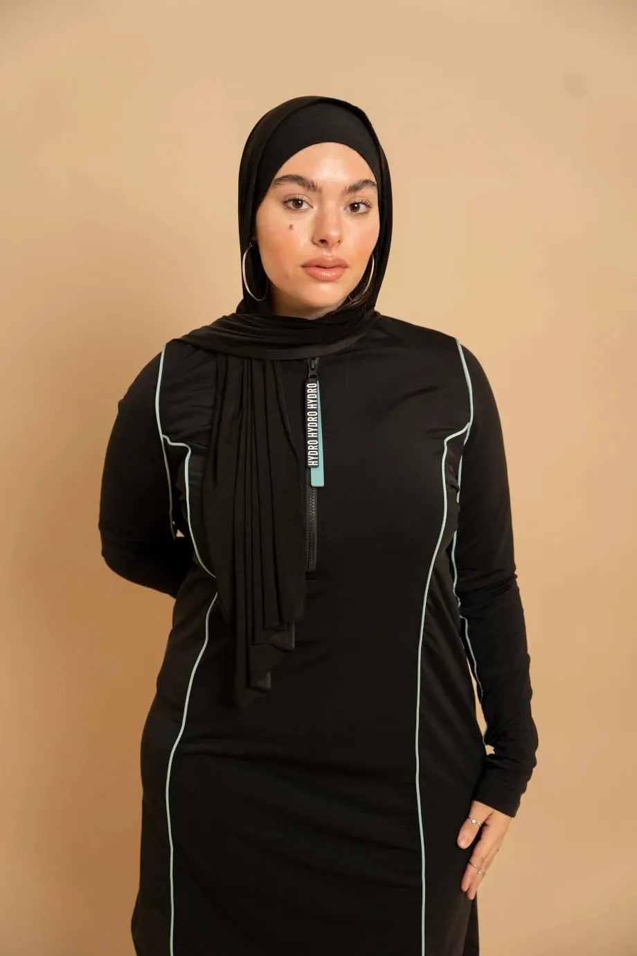 Extra Long Swim Top | Black