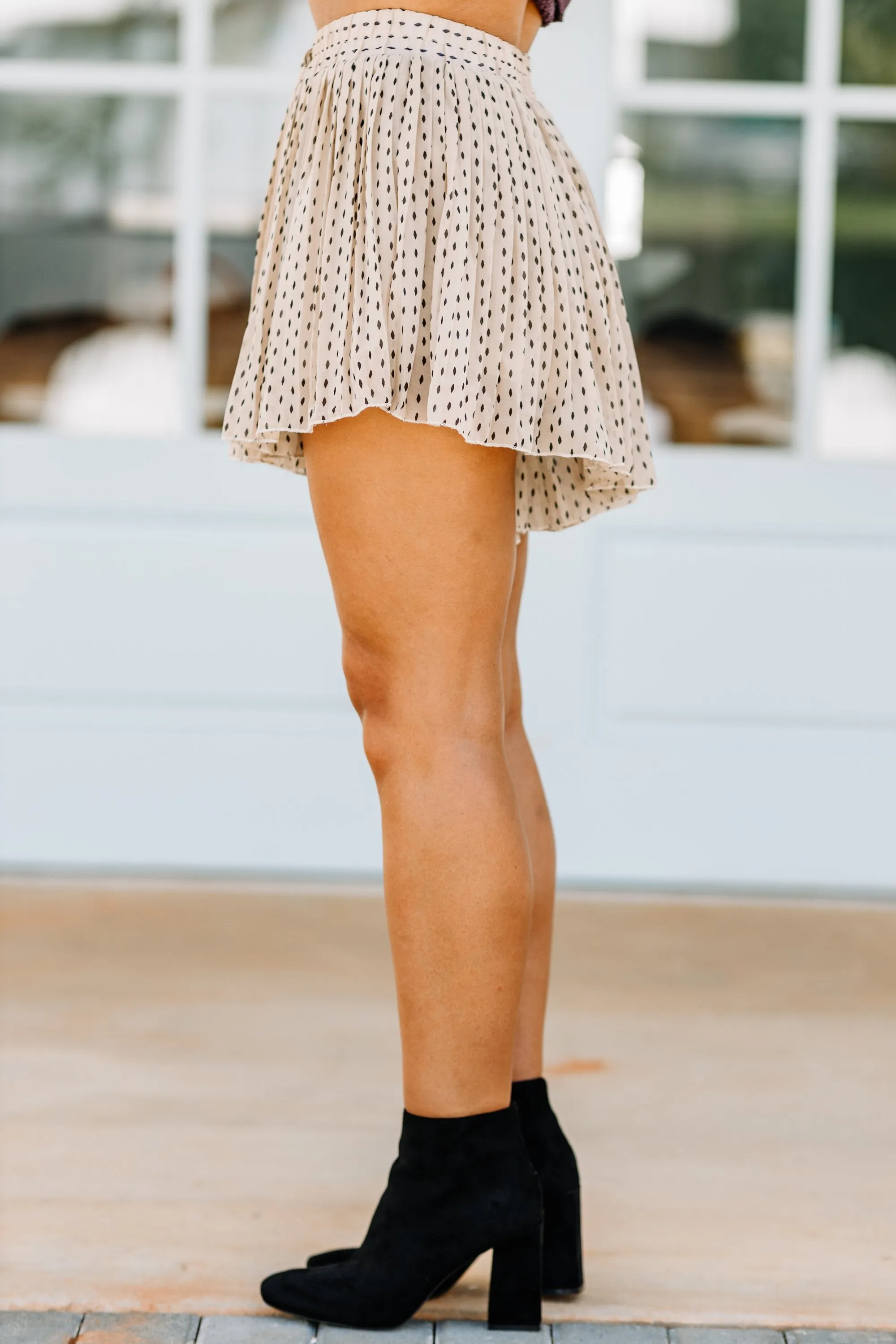 Feeling Your Best Taupe Brown Pleated Shorts