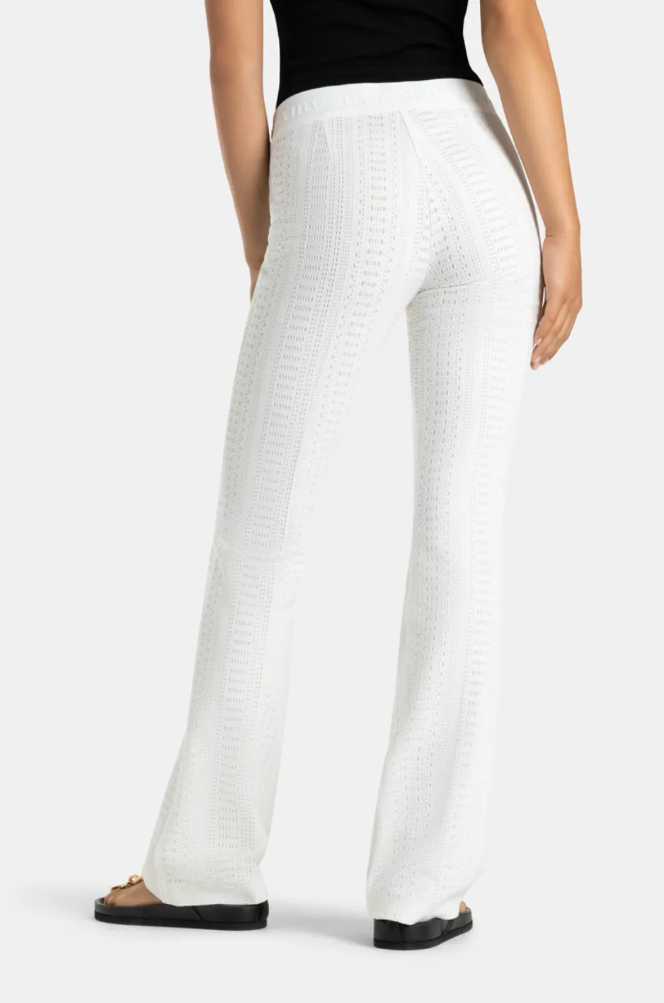 Flower Crochet Trousers - White