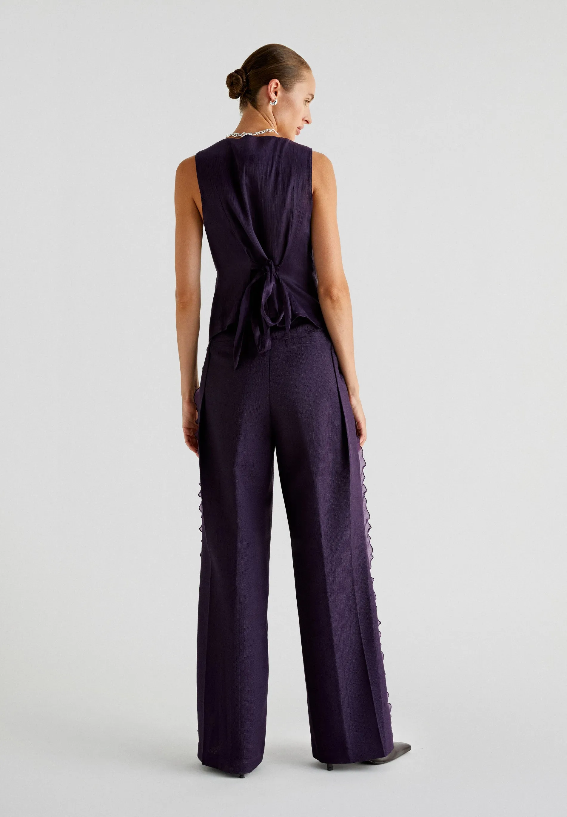 FULL LENGTH TROUSERS WITH ORGANZA DETAIL