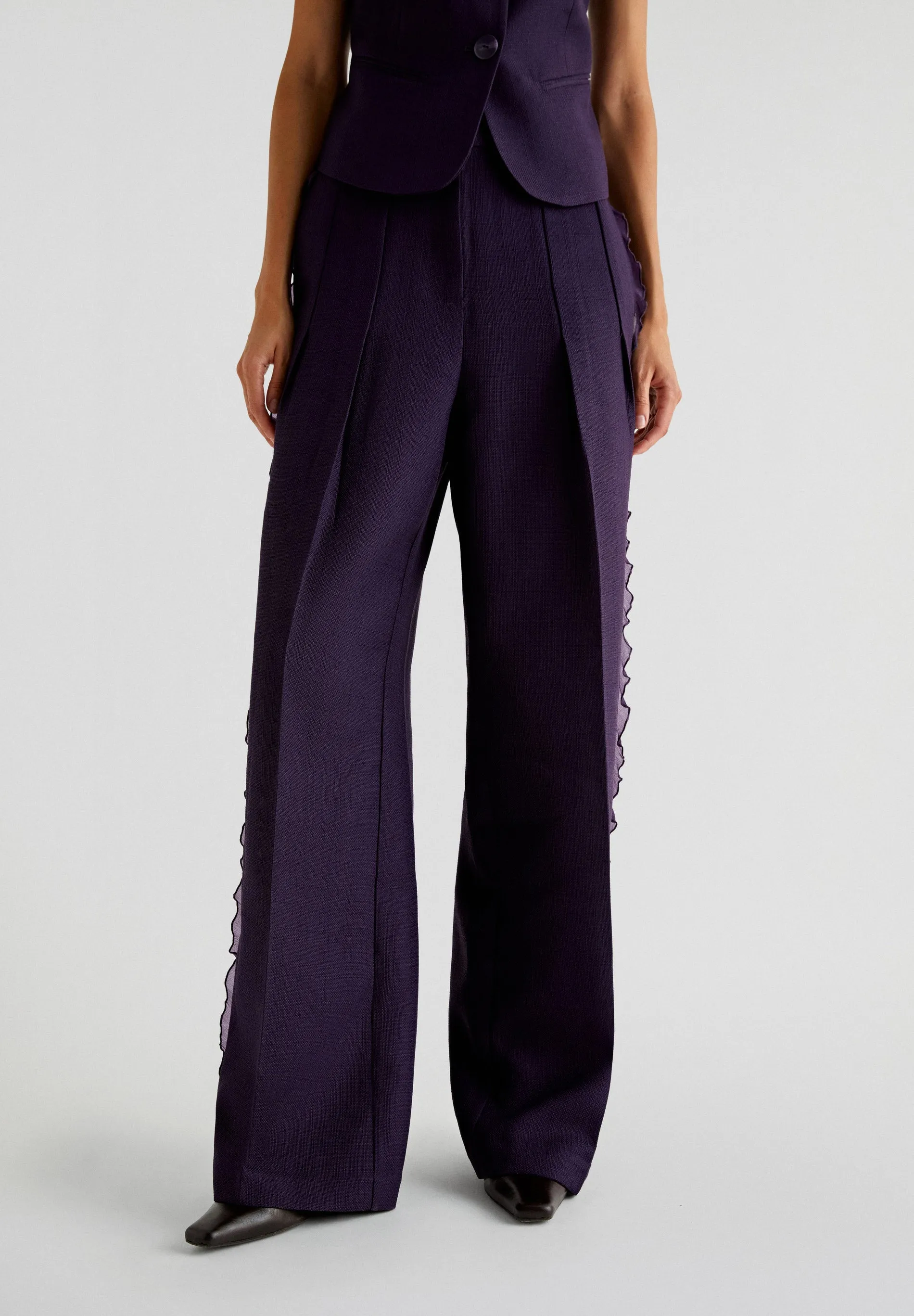 FULL LENGTH TROUSERS WITH ORGANZA DETAIL