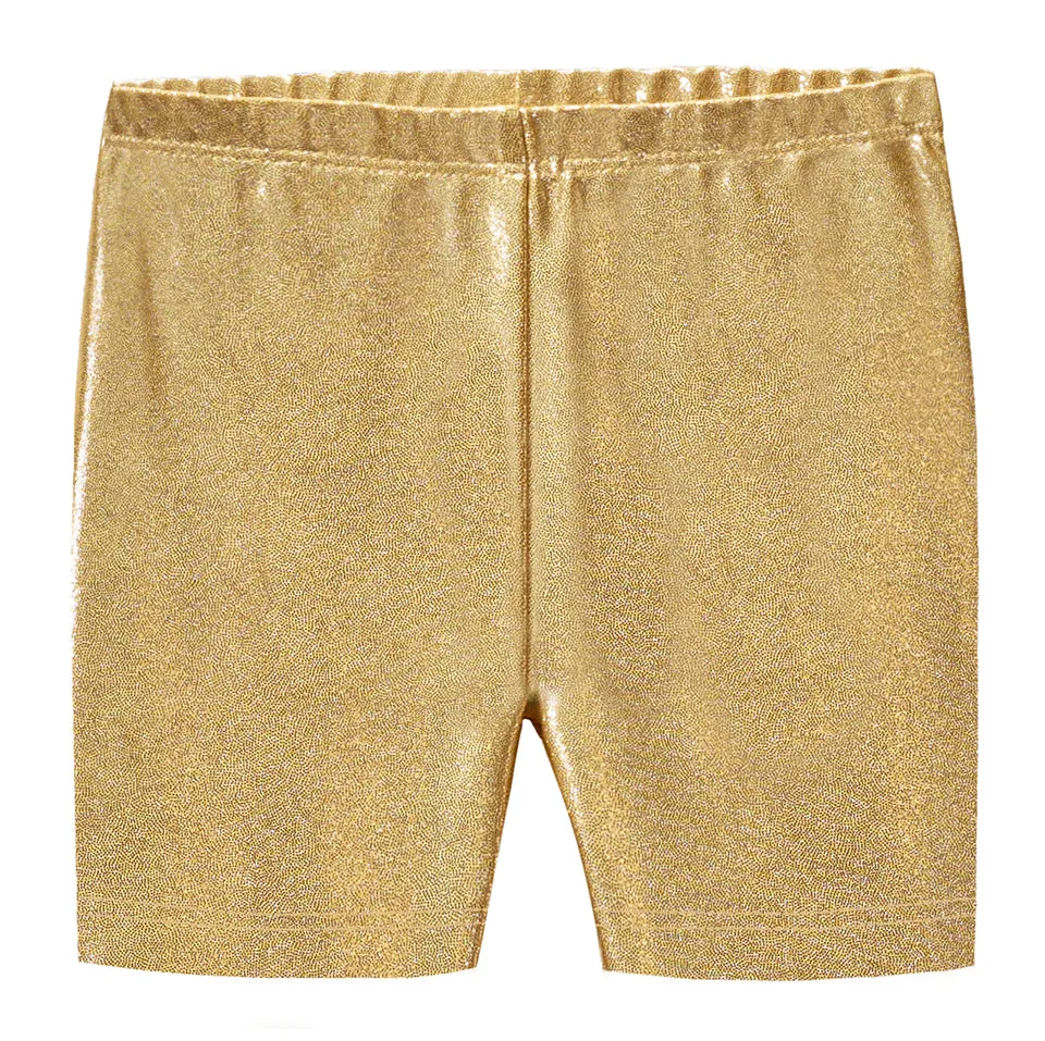 Girls Novelty Bike Shorts  | Gold Sparkly Shimmer