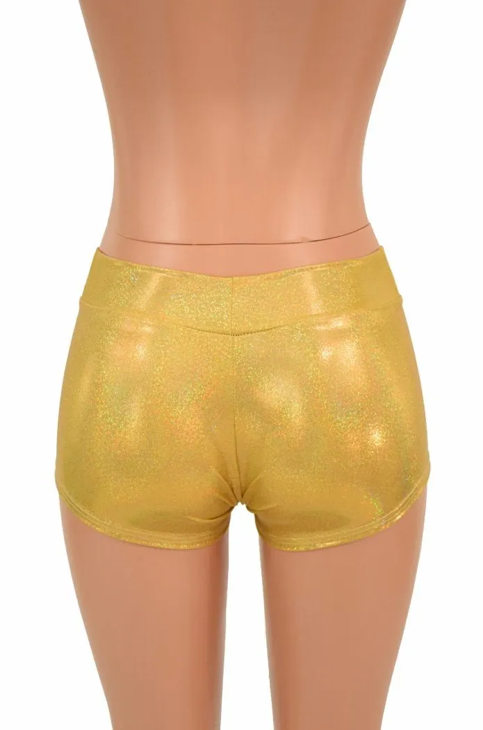 Gold Sparkly Jewel Lowrise Shorts