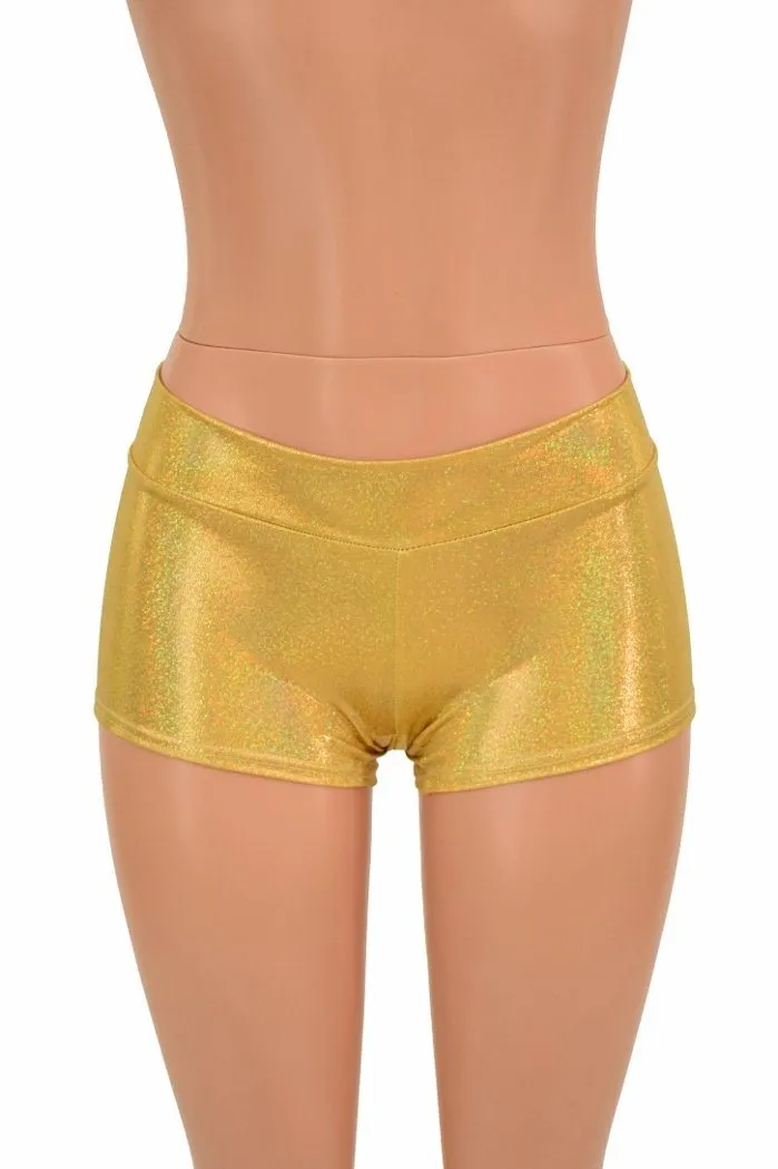 Gold Sparkly Jewel Lowrise Shorts