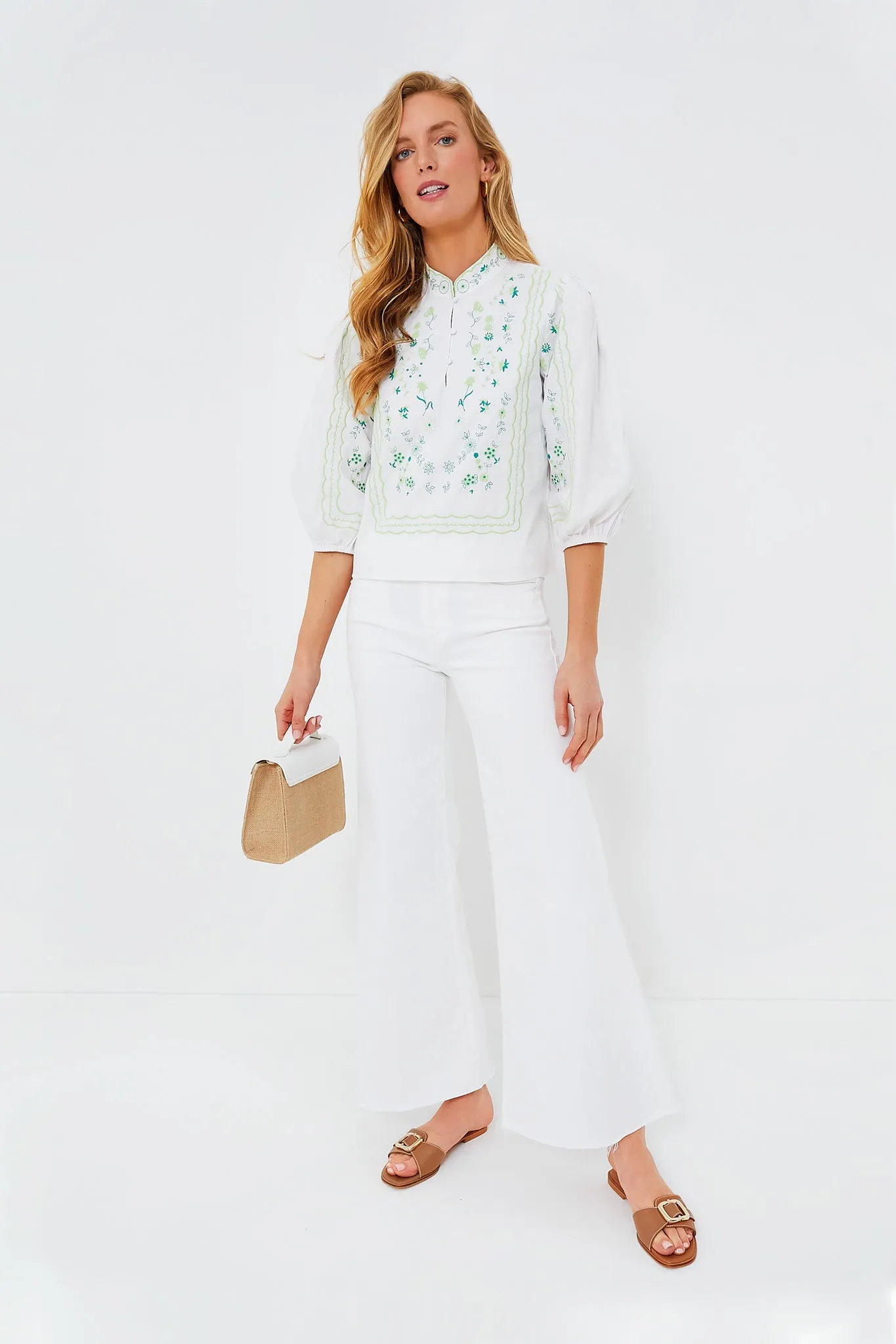 Green Embroidery Erin Blouse