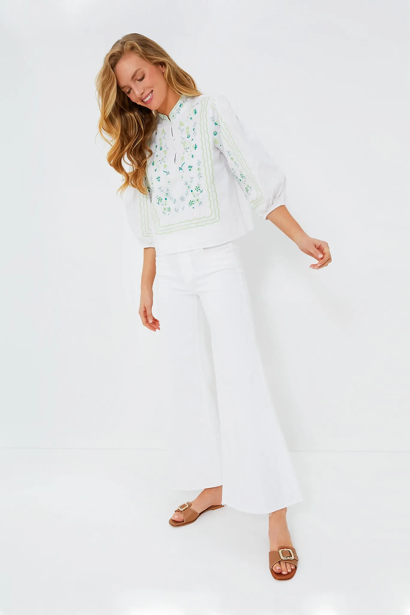 Green Embroidery Erin Blouse