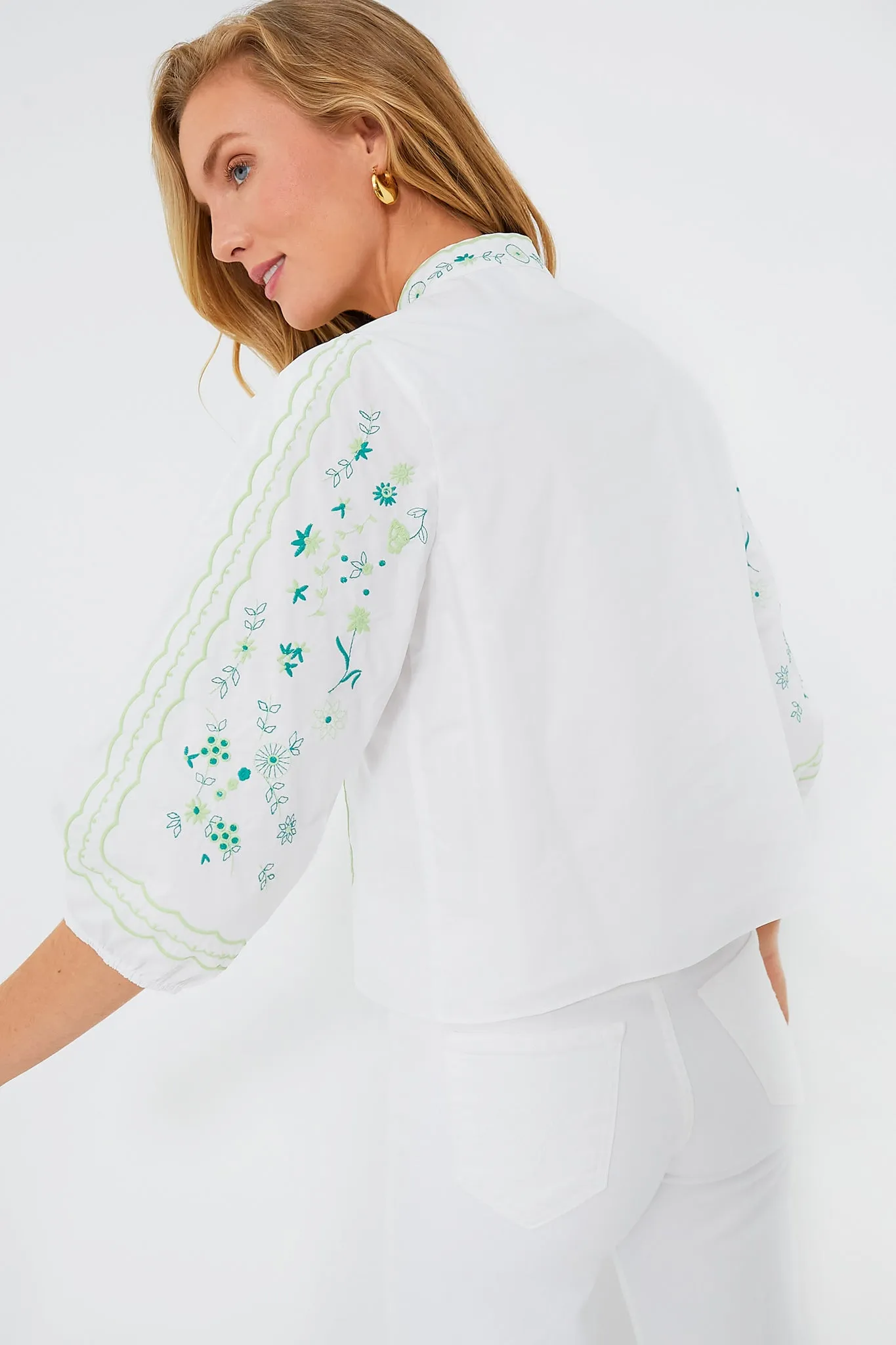 Green Embroidery Erin Blouse