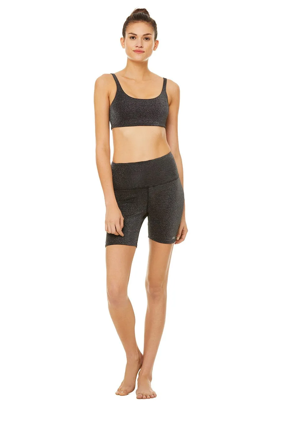 High-Waist Glitter Biker Short