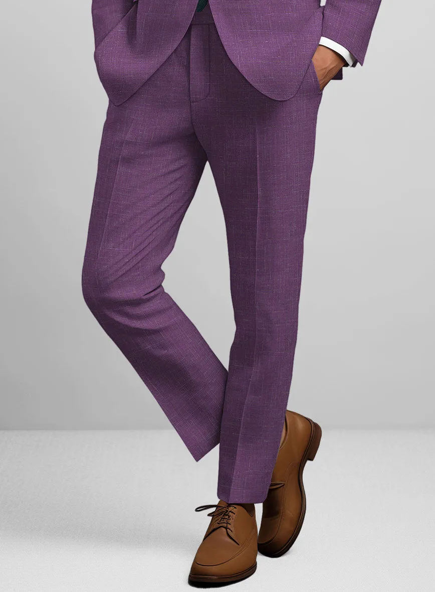 Italian Murano Eggplant Wool Linen Pants