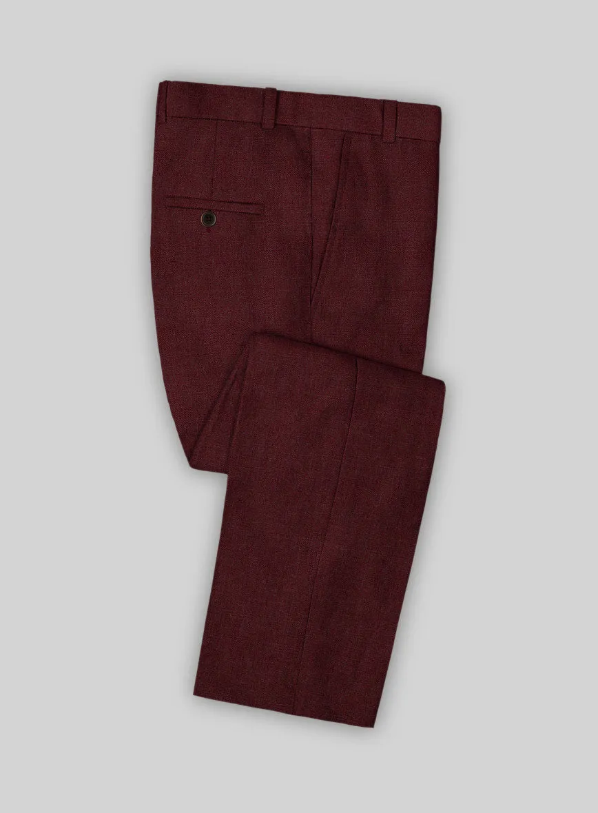 Italian Prato Maroon Linen Pants