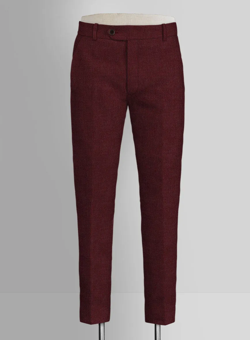 Italian Prato Maroon Linen Pants