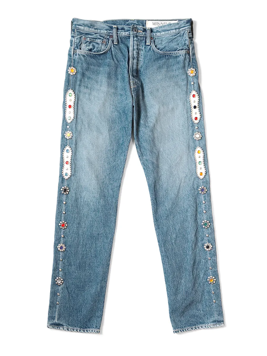 Kapital 14oz Denim 5p MONKEY CISCO (STUDS) - PRO Indigo