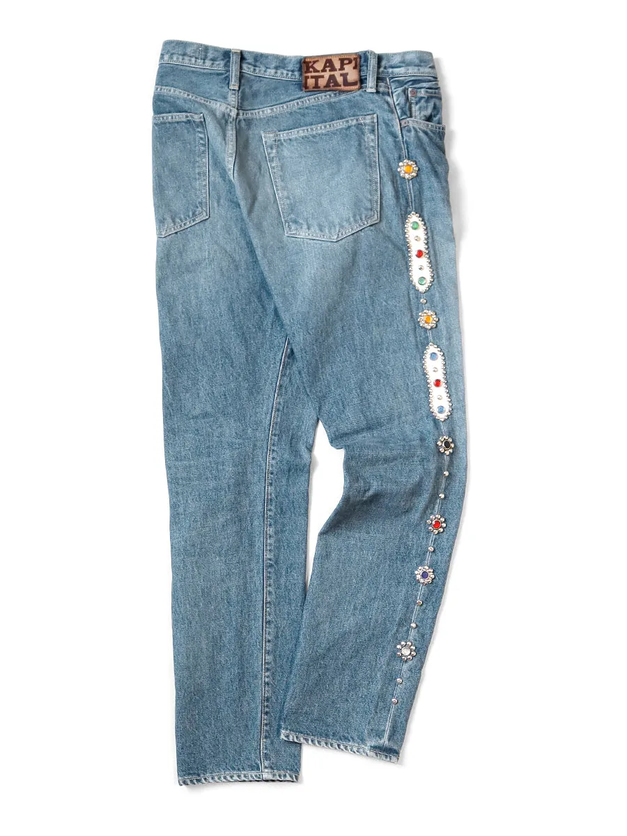 Kapital 14oz Denim 5p MONKEY CISCO (STUDS) - PRO Indigo