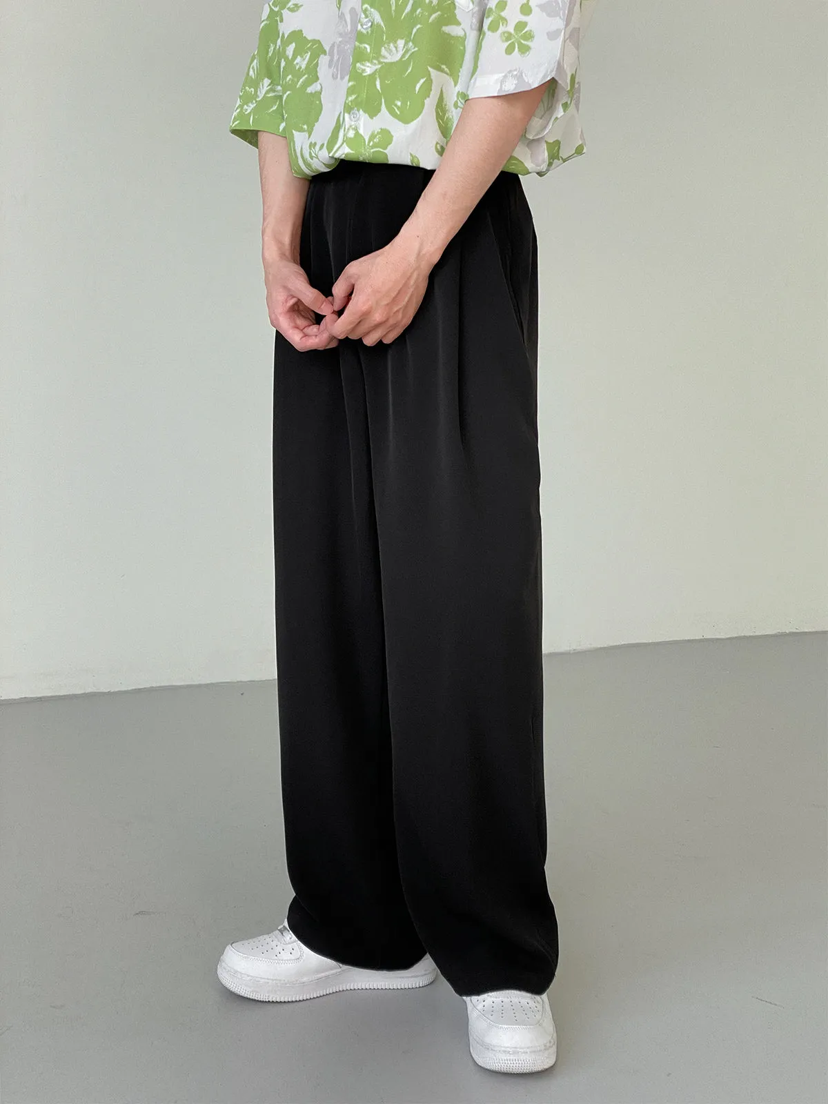 [Korean Style] 3 Colors Ice Silk Casual Wide Pants