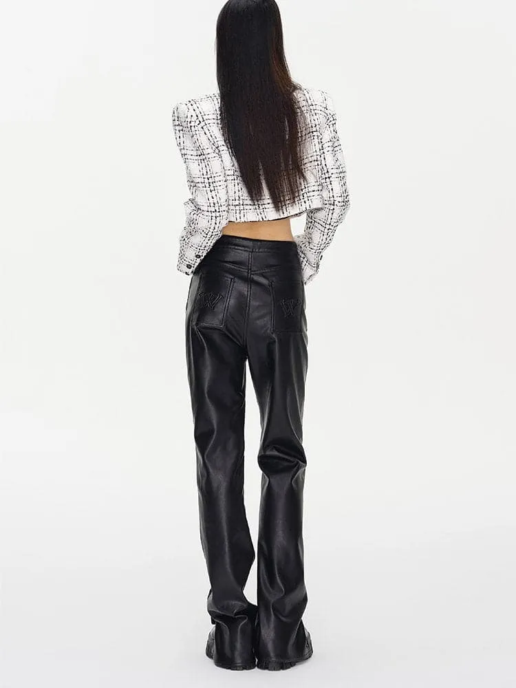 Leather Loose Plain Cool Pants