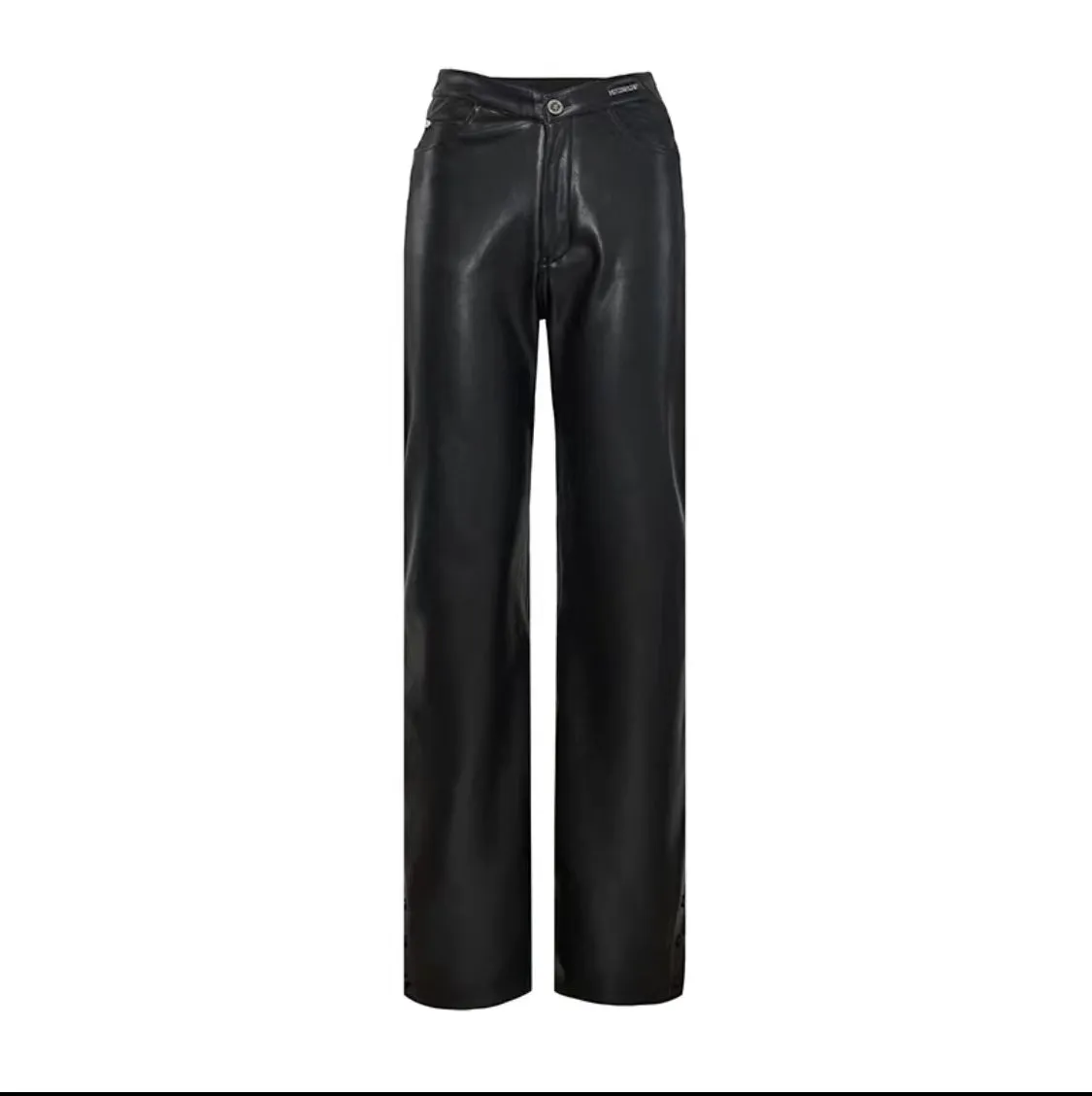 Leather Loose Plain Cool Pants