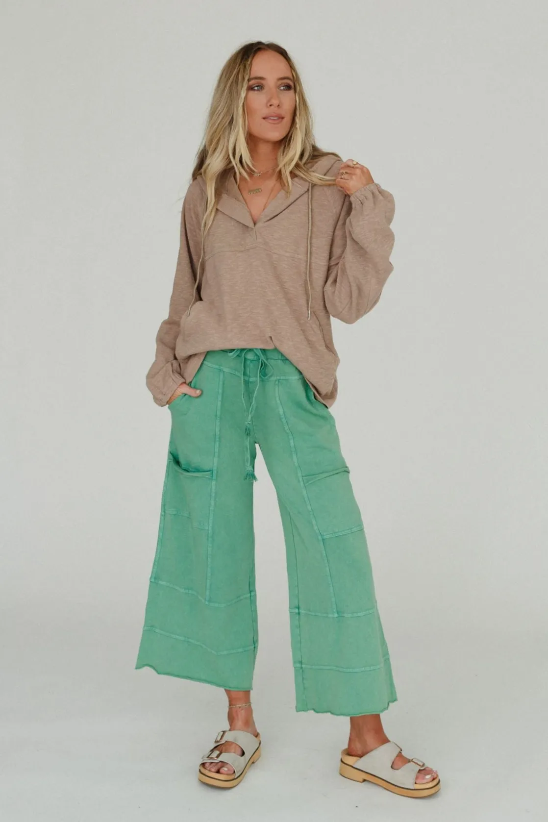 Lucky One Wide Leg Pant - Green