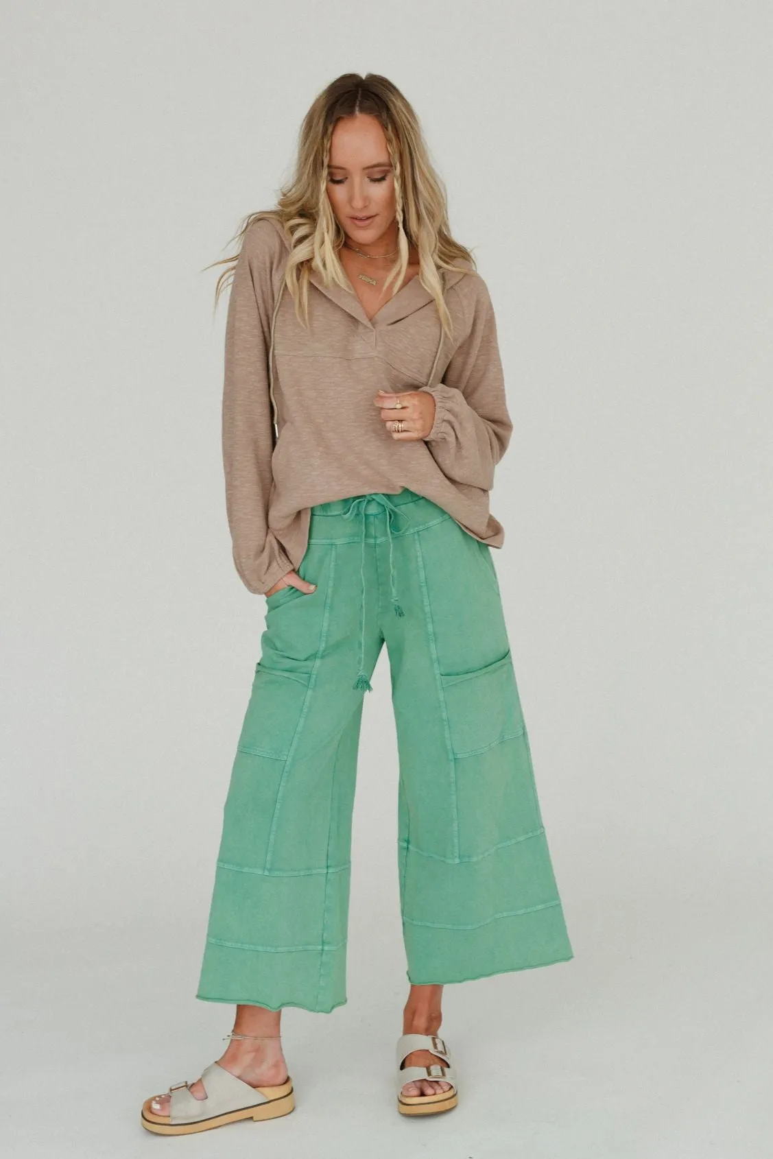 Lucky One Wide Leg Pant - Green