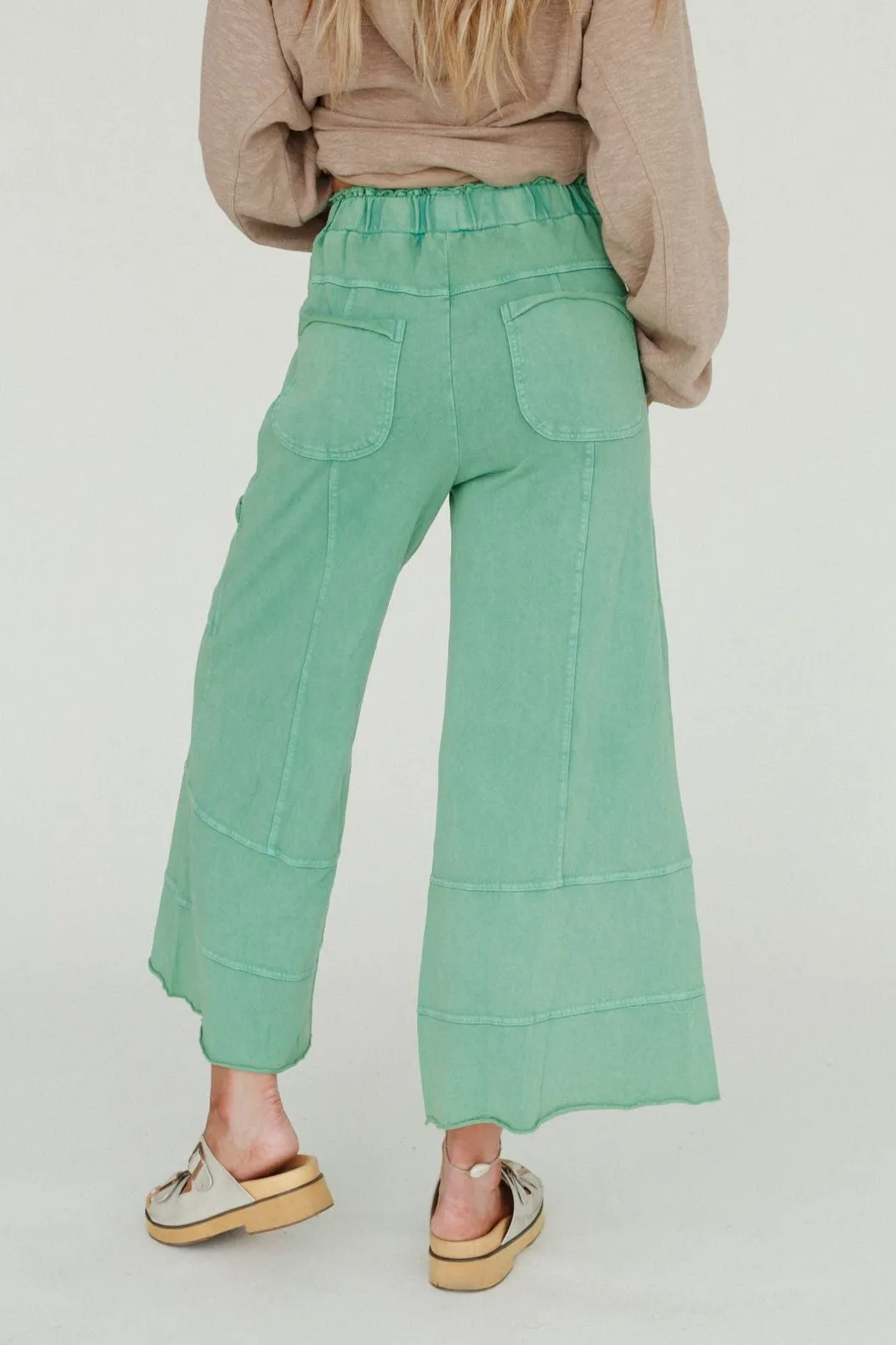 Lucky One Wide Leg Pant - Green