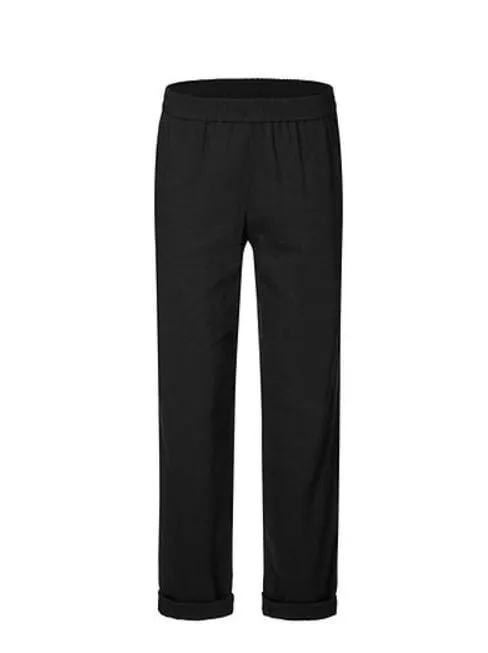 Marc Cain Collections Loose Trousers In Linen Blend Black LC 81.59 W47 900