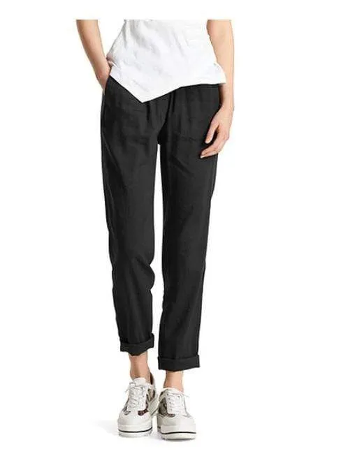 Marc Cain Collections Loose Trousers In Linen Blend Black LC 81.59 W47 900