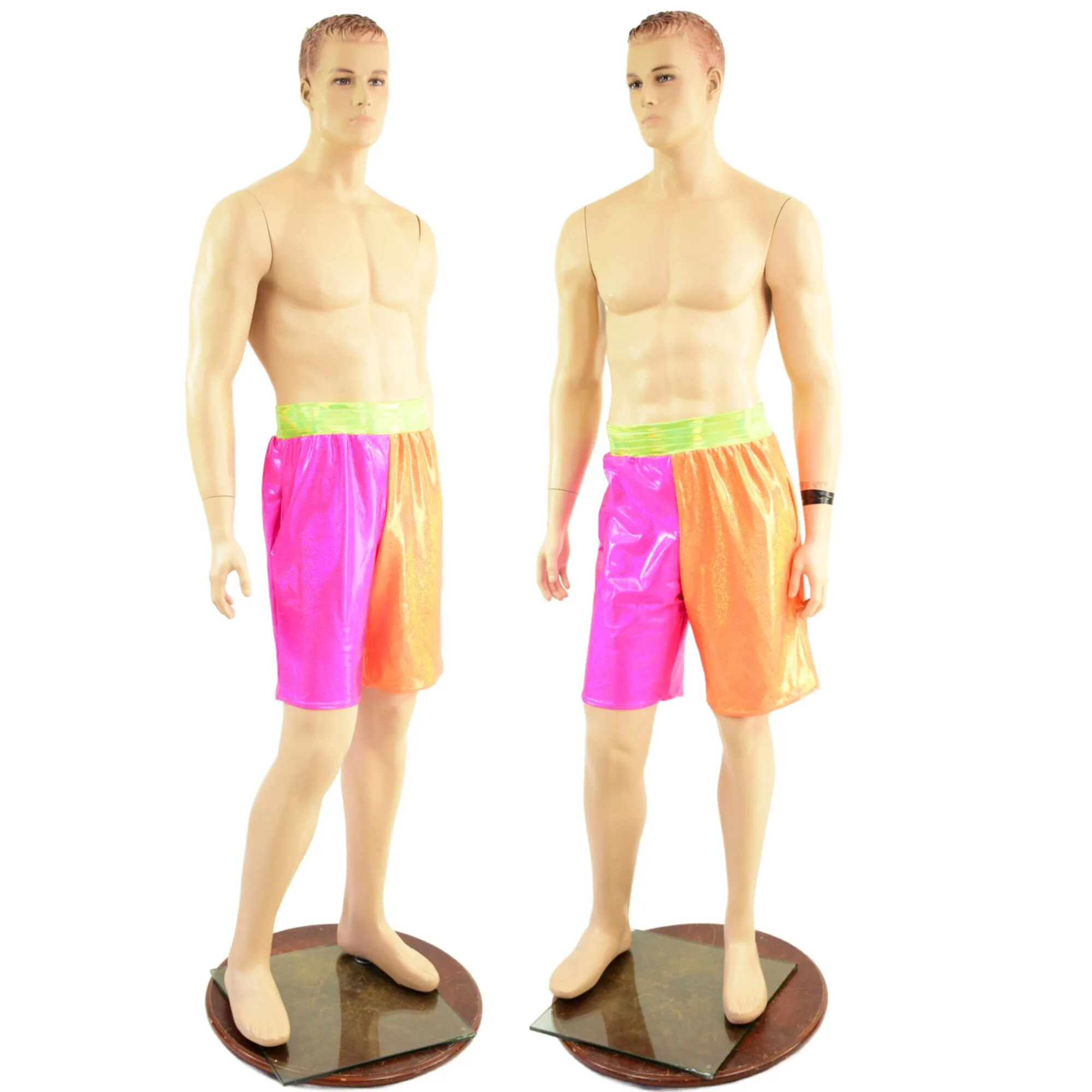 Mens Basketball Shorts in Neon Holo Colorblocking