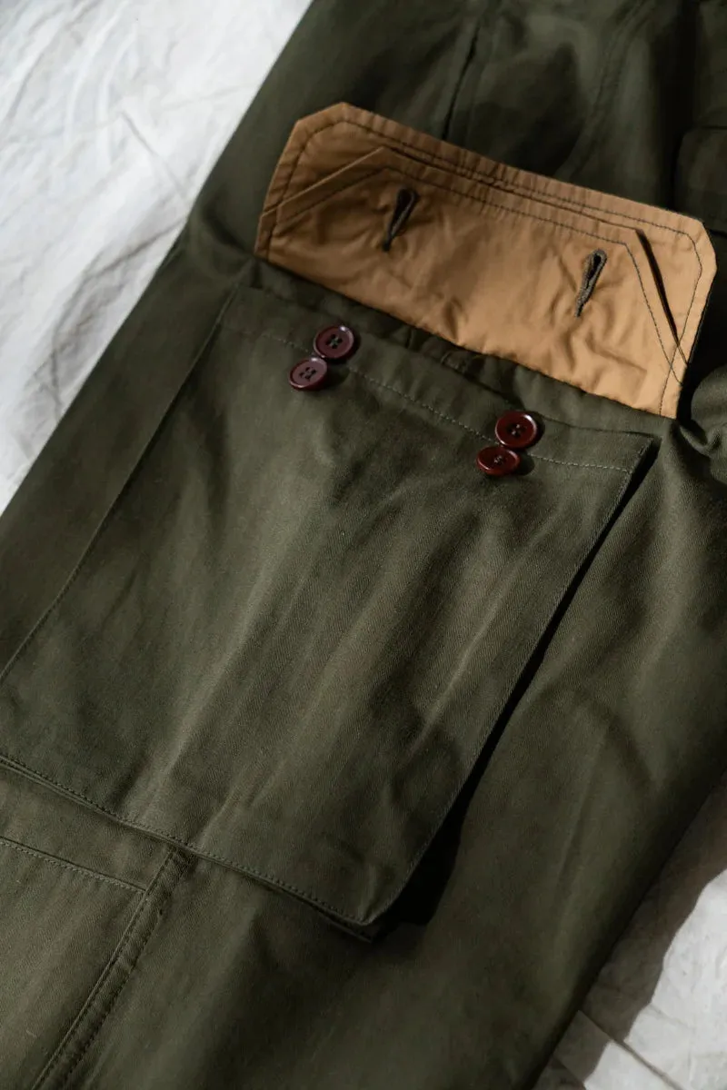 Men's Herringbone Twill Pants - French Army Style Vintage Work Pants