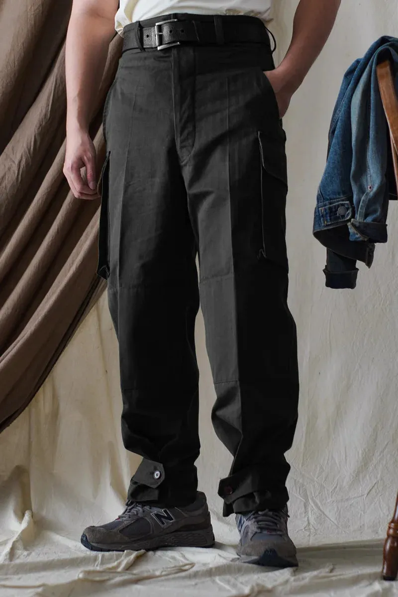 Men's Herringbone Twill Pants - French Army Style Vintage Work Pants