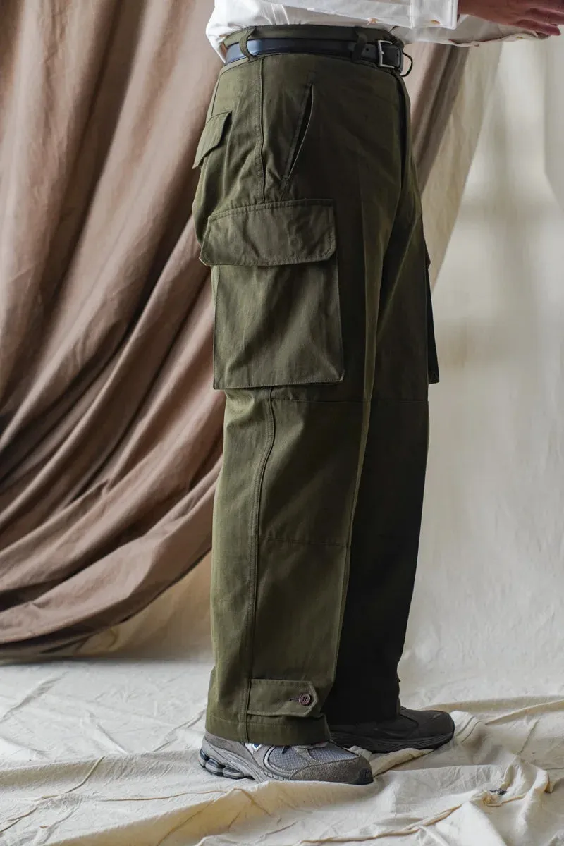 Men's Herringbone Twill Pants - French Army Style Vintage Work Pants