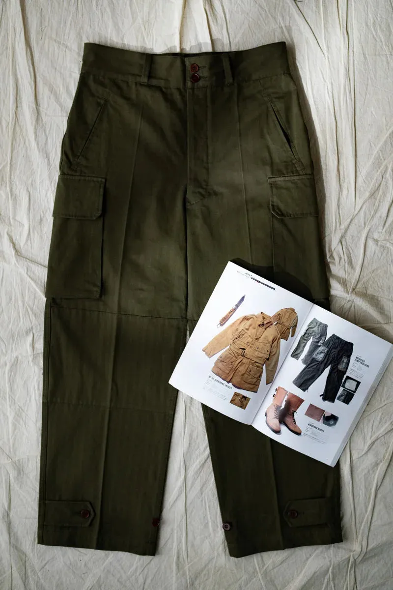 Men's Herringbone Twill Pants - French Army Style Vintage Work Pants