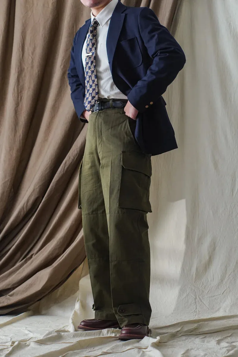 Men's Herringbone Twill Pants - French Army Style Vintage Work Pants