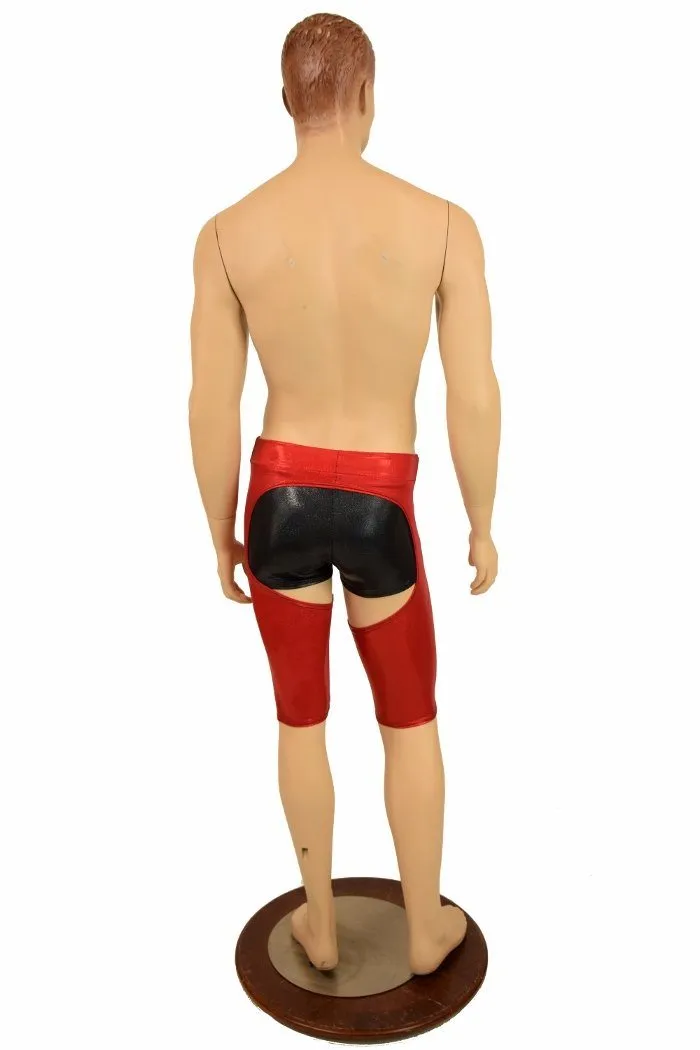 Mens "Sahara" Shorts Chaps in Red Sparkly